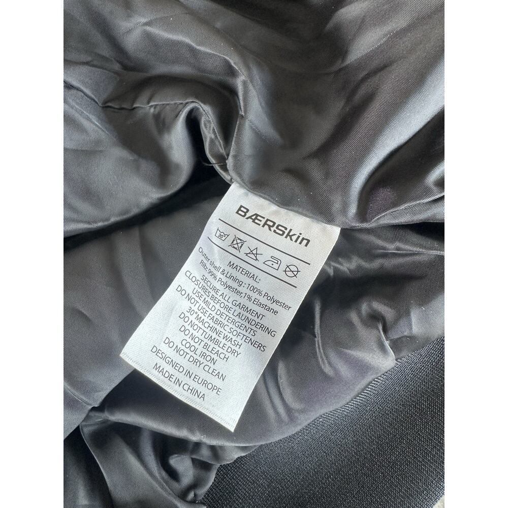 BAERSkin Men's Black Bomber Jacket Full Zip Stand-Up Collar Short XL - Picture 4 of 8